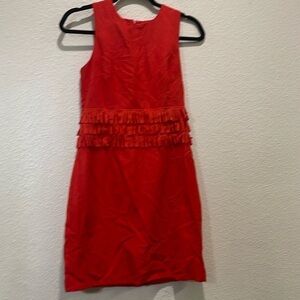 JB by Julie Brown Red Fringe Sheath Dress 0